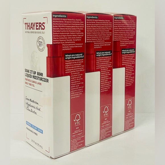 Thayers Soak It Up 80 Hr Liquid Moisturizer Normal To Dry Skin 2.5 oz X 3 PACK - Picture 2 of 10